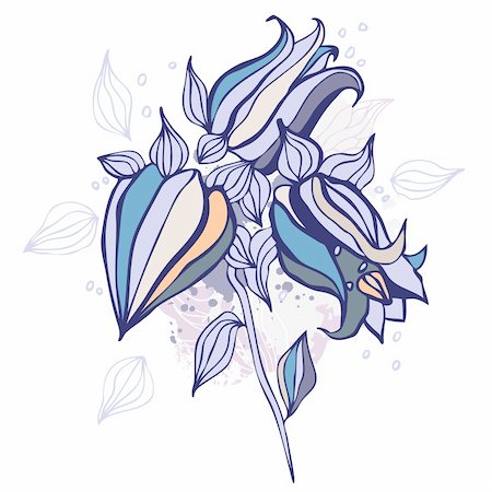 Beautiful flower. Hand drawn vector illustration isolated Stock Photo - Budget Royalty-Free & Subscription, Code: 400-06068584