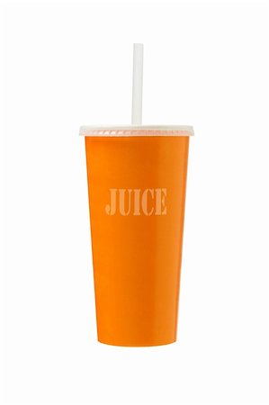plastic container lid - Orange Juice in Paper Cup on White Background Stock Photo - Budget Royalty-Free & Subscription, Code: 400-06068684