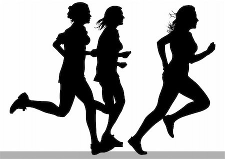 runner women group - Vector drawing competition run among women Stock Photo - Budget Royalty-Free & Subscription, Code: 400-06069173