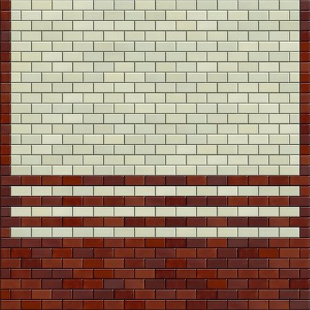 3d render red bordeaux ivory white tile pattern on a wall Foto de stock - Super Valor sin royalties y Suscripción, Código: 400-06069339