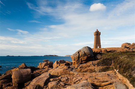Pors Kamor lighthouse, Ploumanac h, Brittany, France Stock Photo - Budget Royalty-Free & Subscription, Code: 400-06069519