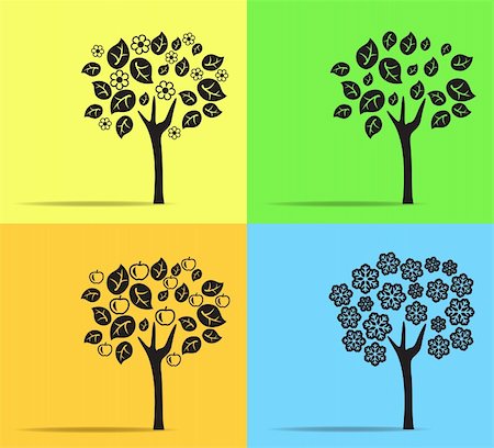Illustration of the four seasons. Stock Photo - Budget Royalty-Free & Subscription, Code: 400-06069646