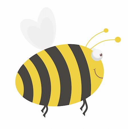 queen bee - Cartoon illustration of a large honey bee Stock Photo - Budget Royalty-Free & Subscription, Code: 400-06069740