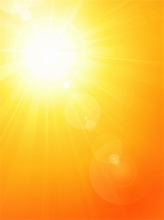 red orange sunset - Summer background with a magnificent summer sun burst with lens flare. Space for your text. EPS10 Stock Photo - Budget Royalty-Free & Subscription, Code: 400-06069857