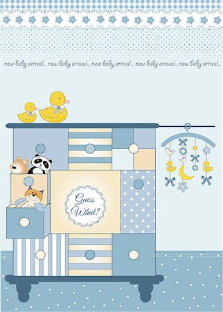 new baby greeting card with nice closed Stock Photo - Budget Royalty-Free & Subscription, Code: 400-06060089