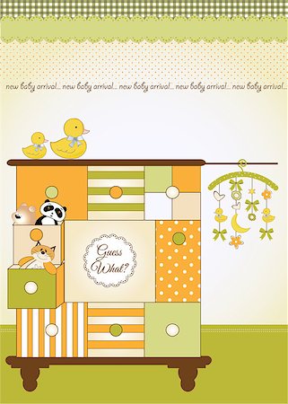 new baby greeting card with nice closed Stock Photo - Budget Royalty-Free & Subscription, Code: 400-06060090