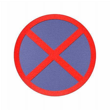 separate paths - No Standing and Parking traffic sign recycled paper on white background. Stock Photo - Budget Royalty-Free & Subscription, Code: 400-06060561