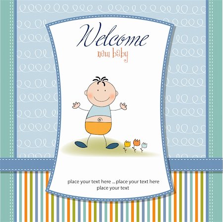 welcome baby card Stock Photo - Budget Royalty-Free & Subscription, Code: 400-06060619