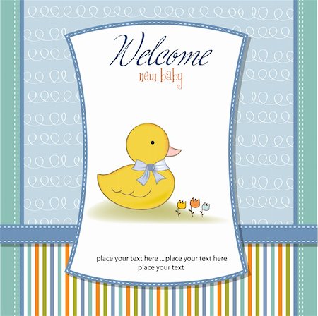 new baby card with little duck Stock Photo - Budget Royalty-Free & Subscription, Code: 400-06060637