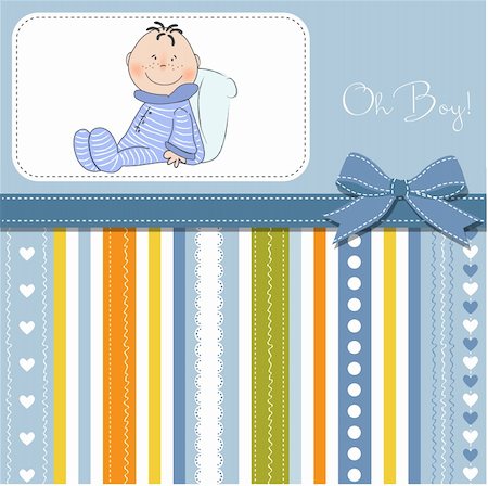 delicate baby boy shower card Stock Photo - Budget Royalty-Free & Subscription, Code: 400-06060654