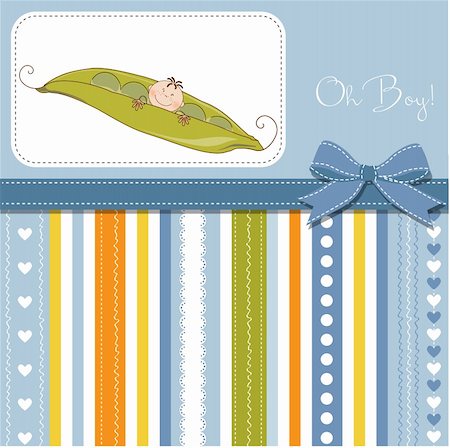 new baby announcement card with pea been Stock Photo - Budget Royalty-Free & Subscription, Code: 400-06060656