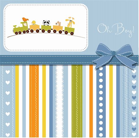 delicate baby boy shower card Stock Photo - Budget Royalty-Free & Subscription, Code: 400-06060652