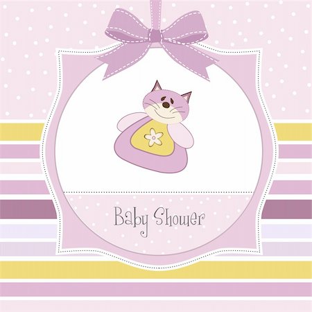 baby shower card with cat Stock Photo - Budget Royalty-Free & Subscription, Code: 400-06060675