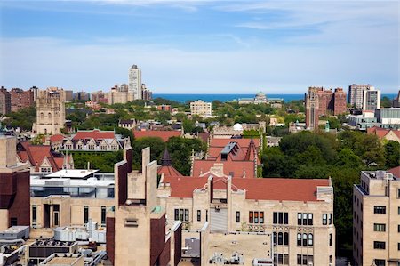 simsearch:632-06404764,k - University of Chicago campus aerial photo.  Museum of Science and Industry in the background. Photographie de stock - Aubaine LD & Abonnement, Code: 400-06060820