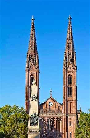 St. Bonifatius in Wiesbaden is the central Catholic parish and church in the federal capital of Hesse, Germany Foto de stock - Royalty-Free Super Valor e Assinatura, Número: 400-06060868