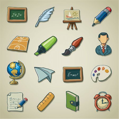 paper and pencil icon - hand-drawn vector icons Stock Photo - Budget Royalty-Free & Subscription, Code: 400-06061186