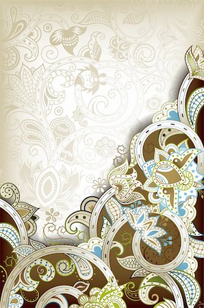 simsearch:400-05374534,k - Illustration of abstract floral background in asia style. Stock Photo - Budget Royalty-Free & Subscription, Code: 400-06061503