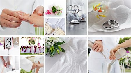 wedding theme collage composed of different images Foto de stock - Super Valor sin royalties y Suscripción, Código: 400-06061544
