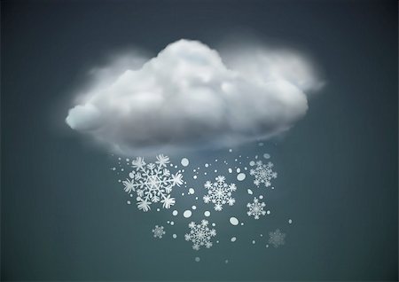 sleet - Vector illustration of cool single weather icon - cloud with snow in the dark sky Stock Photo - Budget Royalty-Free & Subscription, Code: 400-06061568