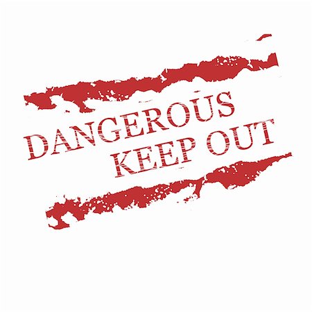 red rubber stamps "Dangerous, Keep out" Stock Photo - Budget Royalty-Free & Subscription, Code: 400-06061601
