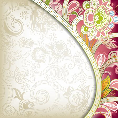 simsearch:400-05374534,k - Illustration of abstract floral background in asia style. Stock Photo - Budget Royalty-Free & Subscription, Code: 400-06061636