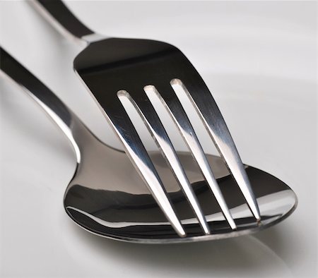 Silver metall fork and spoon Photographie de stock - Aubaine LD & Abonnement, Code: 400-06061934