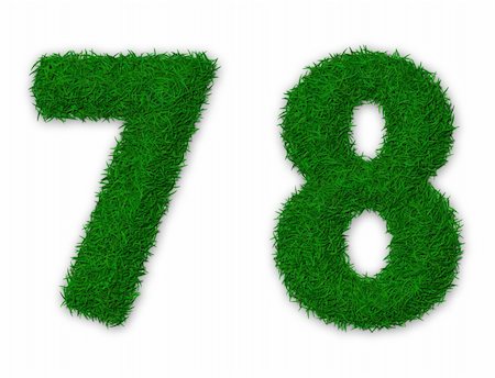 simsearch:400-06062275,k - Illustration of numbers 7 and 8 made of grass Stockbilder - Microstock & Abonnement, Bildnummer: 400-06062264