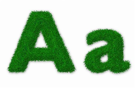 Illustration of capital and lowercase letter A made of grass Stock Photo - Budget Royalty-Free & Subscription, Code: 400-06062267