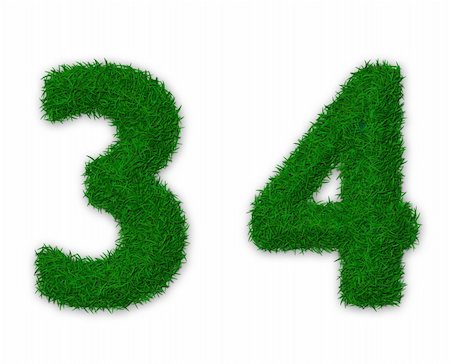 simsearch:400-06062275,k - Illustration of numbers 3 and 4 made of grass Stockbilder - Microstock & Abonnement, Bildnummer: 400-06062261
