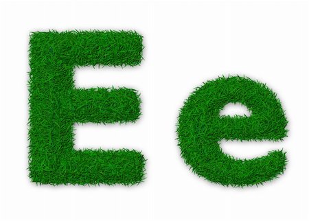 Illustration of capital and lowercase letter E made of grass Stock Photo - Budget Royalty-Free & Subscription, Code: 400-06062404