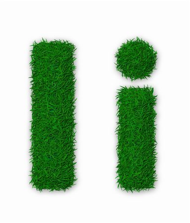 Illustration of capital and lowercase letter I made of grass Stock Photo - Budget Royalty-Free & Subscription, Code: 400-06062410