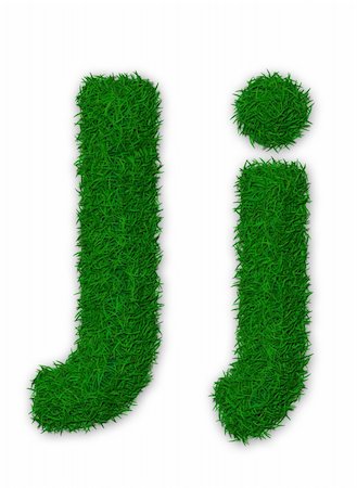 Illustration of capital and lowercase letter J made of grass Stock Photo - Budget Royalty-Free & Subscription, Code: 400-06062412