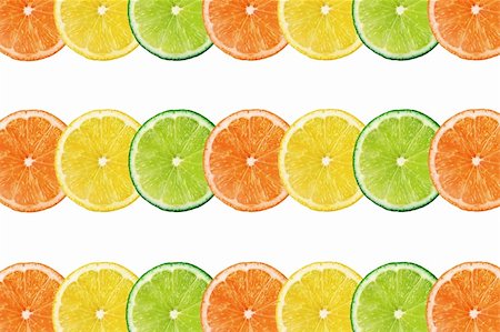 simsearch:400-03931888,k - Slices of fresh citrus fruits isolated on white background Stock Photo - Budget Royalty-Free & Subscription, Code: 400-06062930