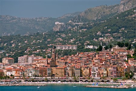 simsearch:400-04014674,k - Panoramic view of Medieval town Menton in french riviera Stock Photo - Budget Royalty-Free & Subscription, Code: 400-06063038