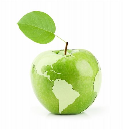 Green Apple with map of the World Stock Photo - Budget Royalty-Free & Subscription, Code: 400-06063291