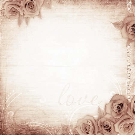 old grunge background with roses Stock Photo - Budget Royalty-Free & Subscription, Code: 400-06063397