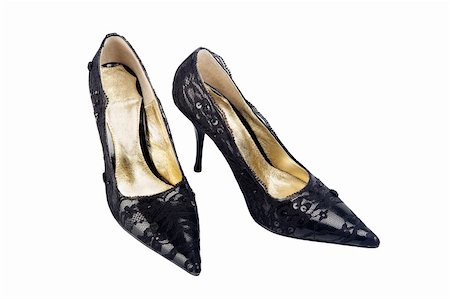 simsearch:400-05126655,k - Elegant expensive black high heel women shoes isolated over white background Foto de stock - Super Valor sin royalties y Suscripción, Código: 400-06063477