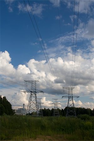 simsearch:400-06741736,k - electric wires lines and sky Stock Photo - Budget Royalty-Free & Subscription, Code: 400-06063678