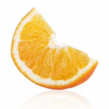 simsearch:400-08796295,k - Ripe orange slice isolated on white background Fotografie stock - Microstock e Abbonamento, Codice: 400-06063736