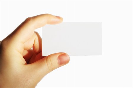 simsearch:400-06137807,k - Paper card in hand, isolated on white background Foto de stock - Super Valor sin royalties y Suscripción, Código: 400-06063863