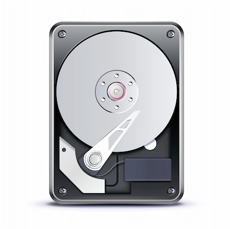 data backup - Vector illustration of opened hard drive disk isolated on the white background Stock Photo - Budget Royalty-Free & Subscription, Code: 400-06074009