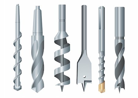 drill bit - Drills vector Stock Photo - Budget Royalty-Free & Subscription, Code: 400-06074025