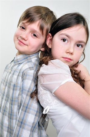 close-up portrait of boy and girl friends Photographie de stock - Aubaine LD & Abonnement, Code: 400-06074748