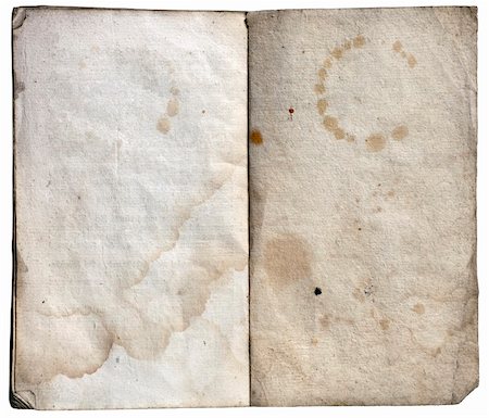 simsearch:400-05910182,k - Old open note book with empty stained sheets isolated on white with clipping path. Foto de stock - Super Valor sin royalties y Suscripción, Código: 400-06074910