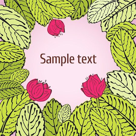 simsearch:400-05104344,k - Spring flower and leafs greetings card in vector Foto de stock - Super Valor sin royalties y Suscripción, Código: 400-06074912