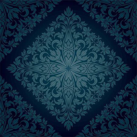 damask vector - Seamless floral pattern. Retro background. Vector illustration. Stock Photo - Budget Royalty-Free & Subscription, Code: 400-06074937