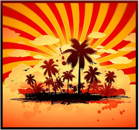 Tropical summer design background Foto de stock - Royalty-Free Super Valor e Assinatura, Número: 400-06075054