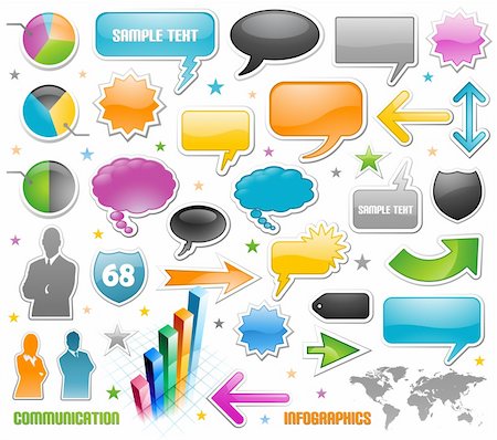 Infographic vector graphs and speech bubbles Stock Photo - Budget Royalty-Free & Subscription, Code: 400-06075050