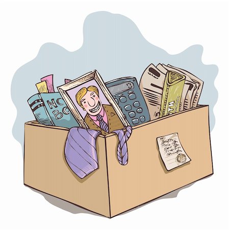 quitter - Box of a thing of the employee dismissed from office. Photographie de stock - Aubaine LD & Abonnement, Code: 400-06075323