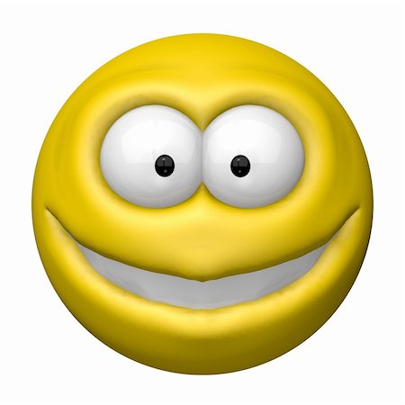 happy cartoon smiley - 3d illustration Stock Photo - Budget Royalty-Free & Subscription, Code: 400-06076108